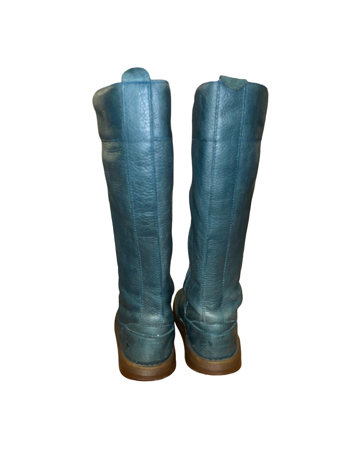 Dr Martens Elena Blue Leather Knee High Boots UK 4 Vintage Y2K