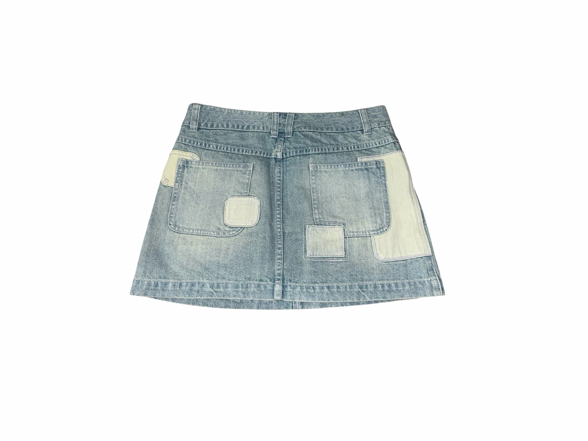 Y2K Next Patchwork Denim Mini Skirt | 00s Utility ukS