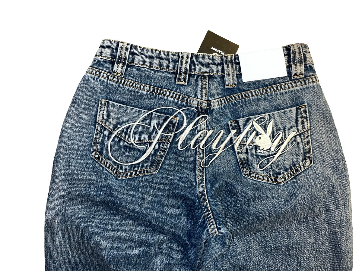 Playboy low-rise flare denim jeans Y2K | Uk8