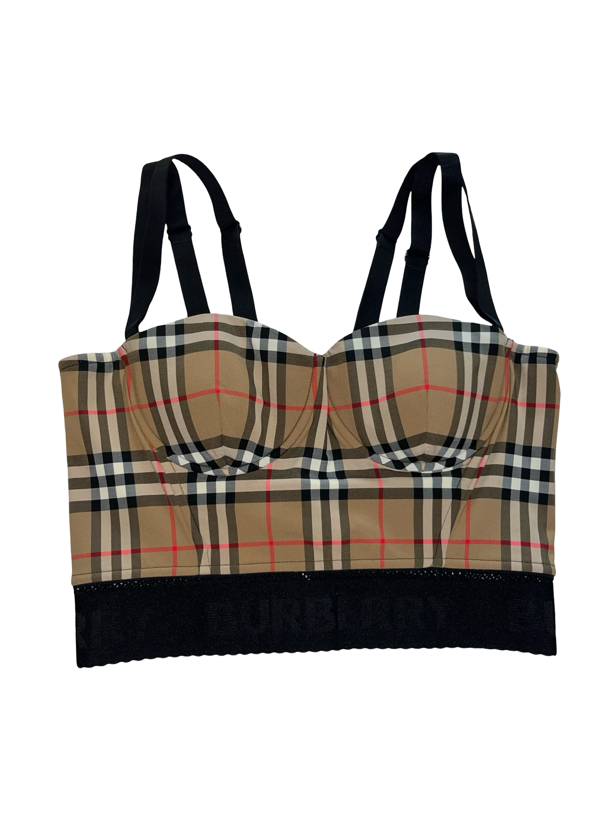 Burberry Vintage Check Bustier Corset Crop Top UK 12