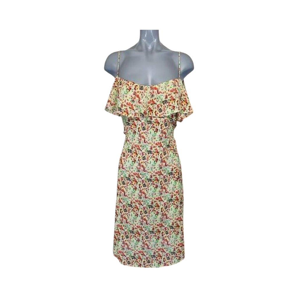 Zara vintage style 80’s floral print midi dress ukM