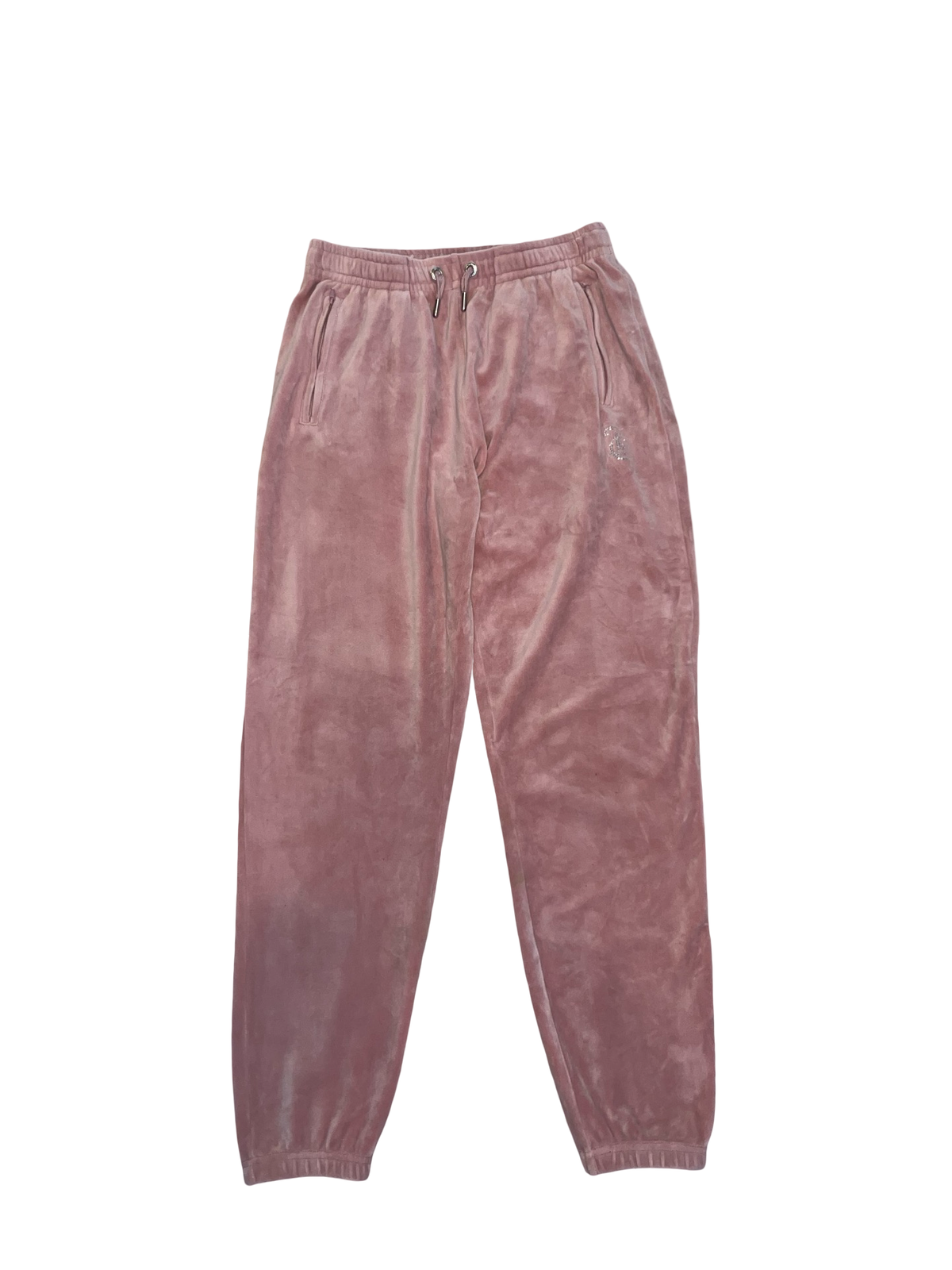 Juicy Couture Pink Velour Diamanté Joggers | Size XS