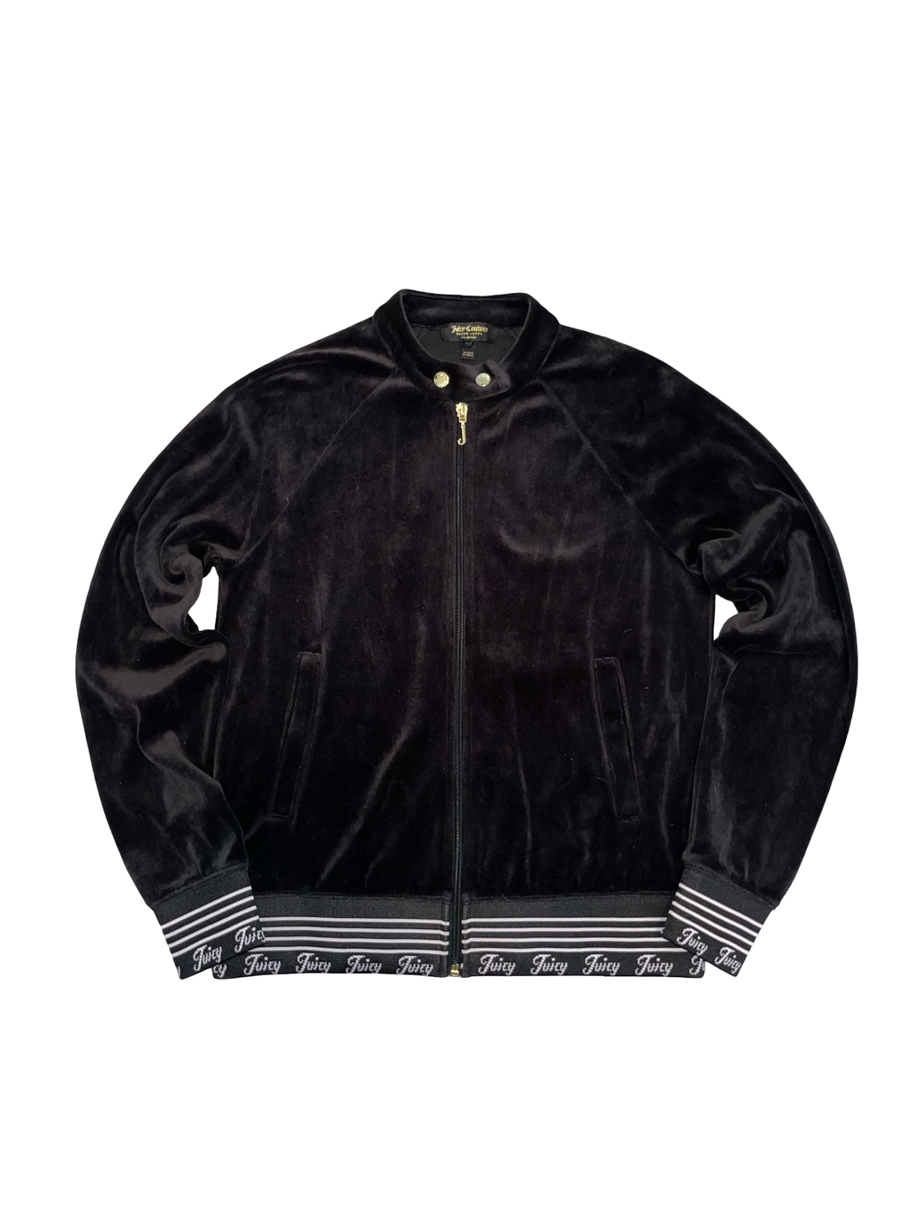 Juicy Couture Black Label Black Velour Bomber Jacket | Size S