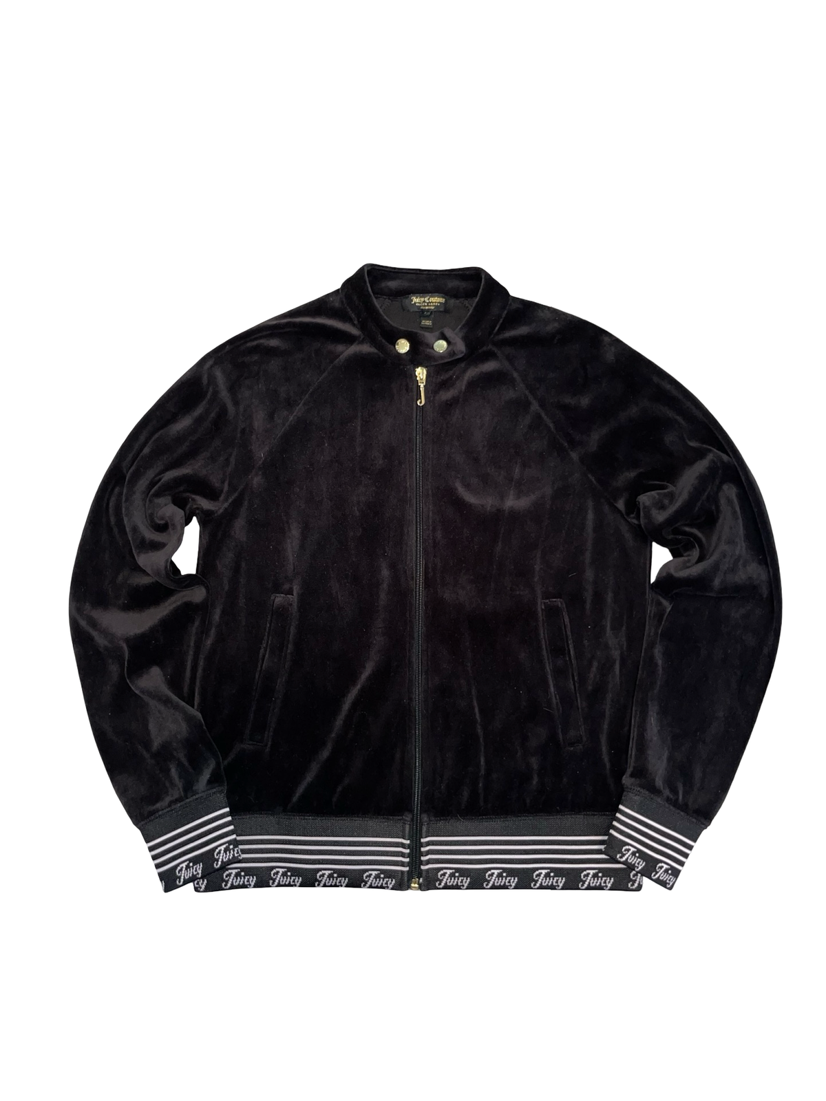 Juicy Couture Black Label Black Velour Bomber Jacket | Size S