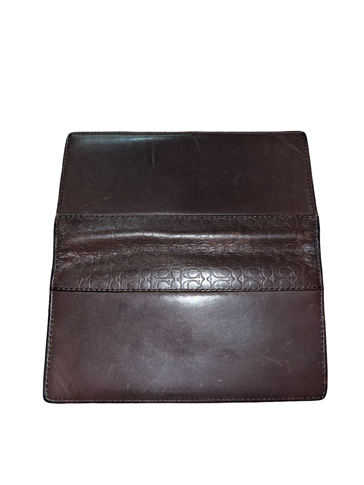 Vintage Coach Brown Leather Signature Long Wallet / Purse Y2K