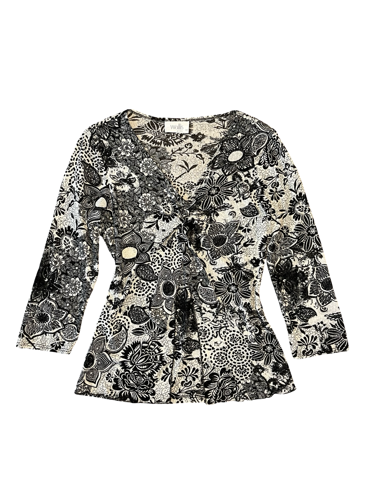 Wallis Petite Floral Wrap Top UK 10 Blouse