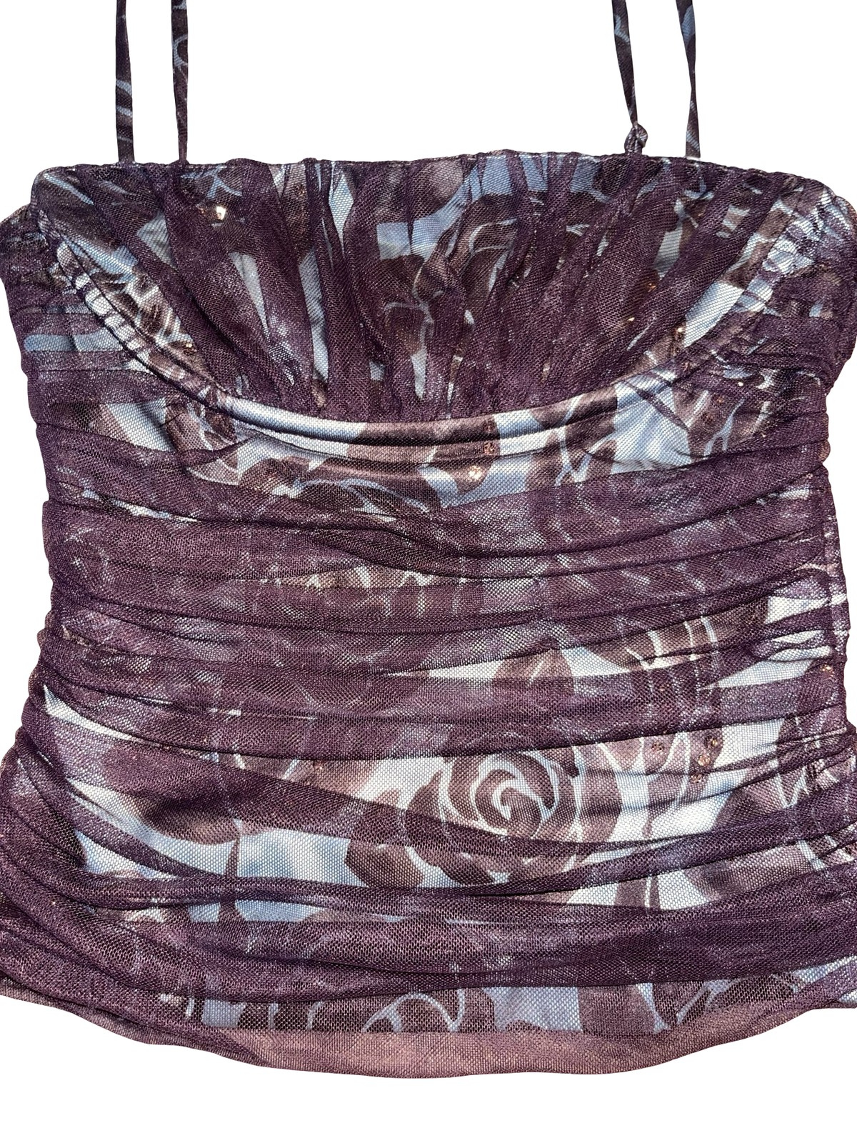 Y2K Coast Ruched Mesh Cami Top | UK 10