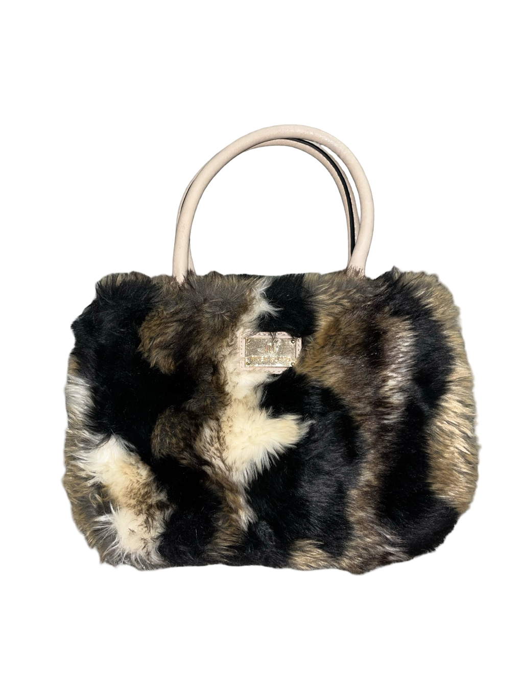Y2K River Island Faux Fur Patchwork Handbag