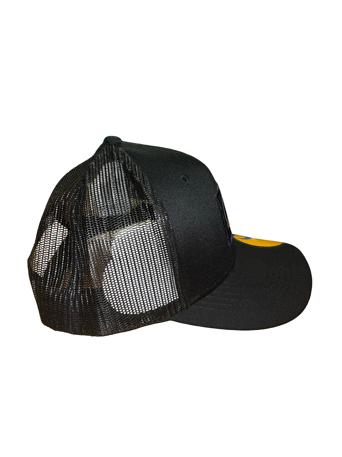 Carhartt Force Black Mesh Trucker Cap Navy Logo Patch