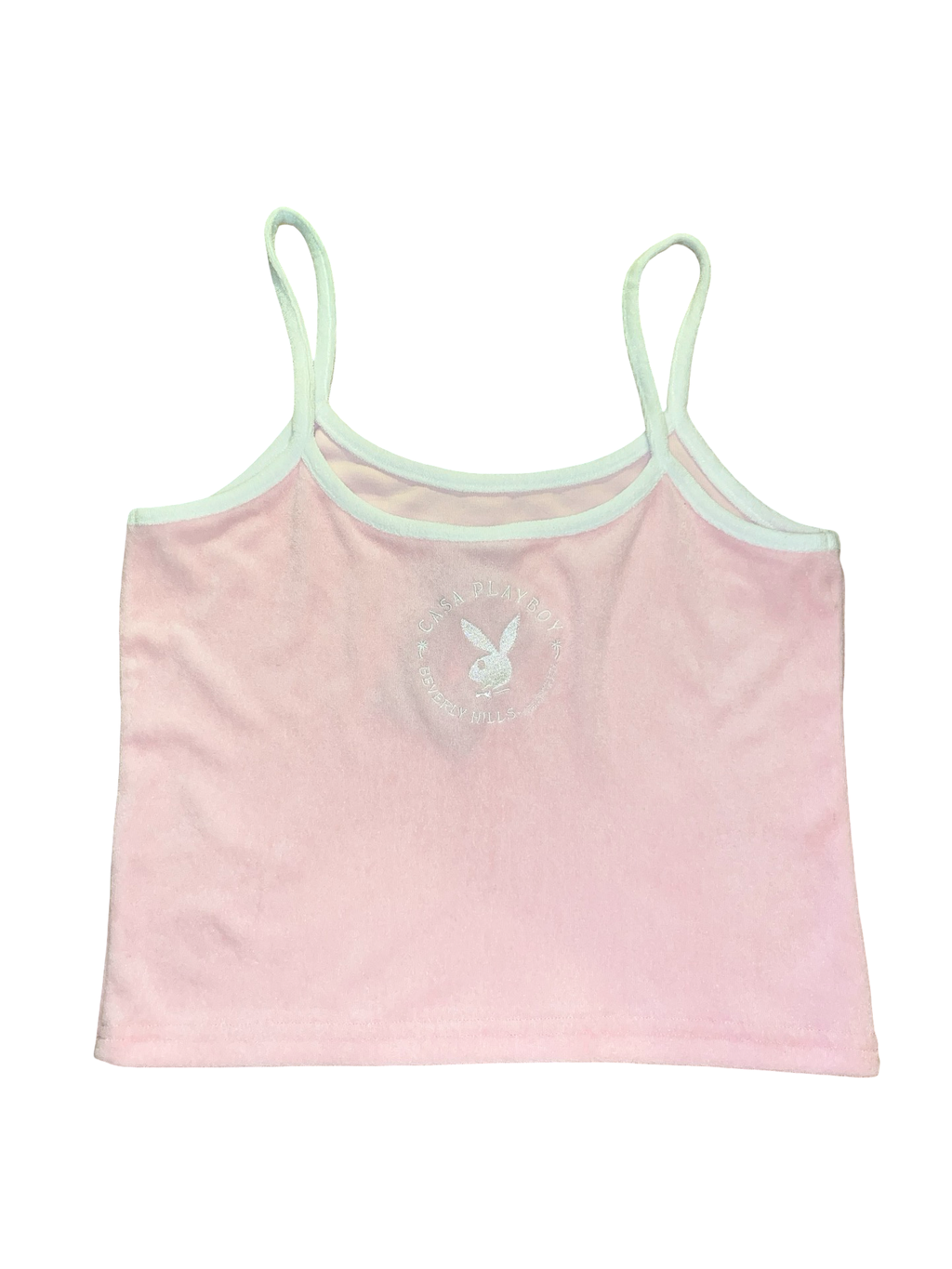 Playboy Pink Velour Cami Top Y2K | UK XS