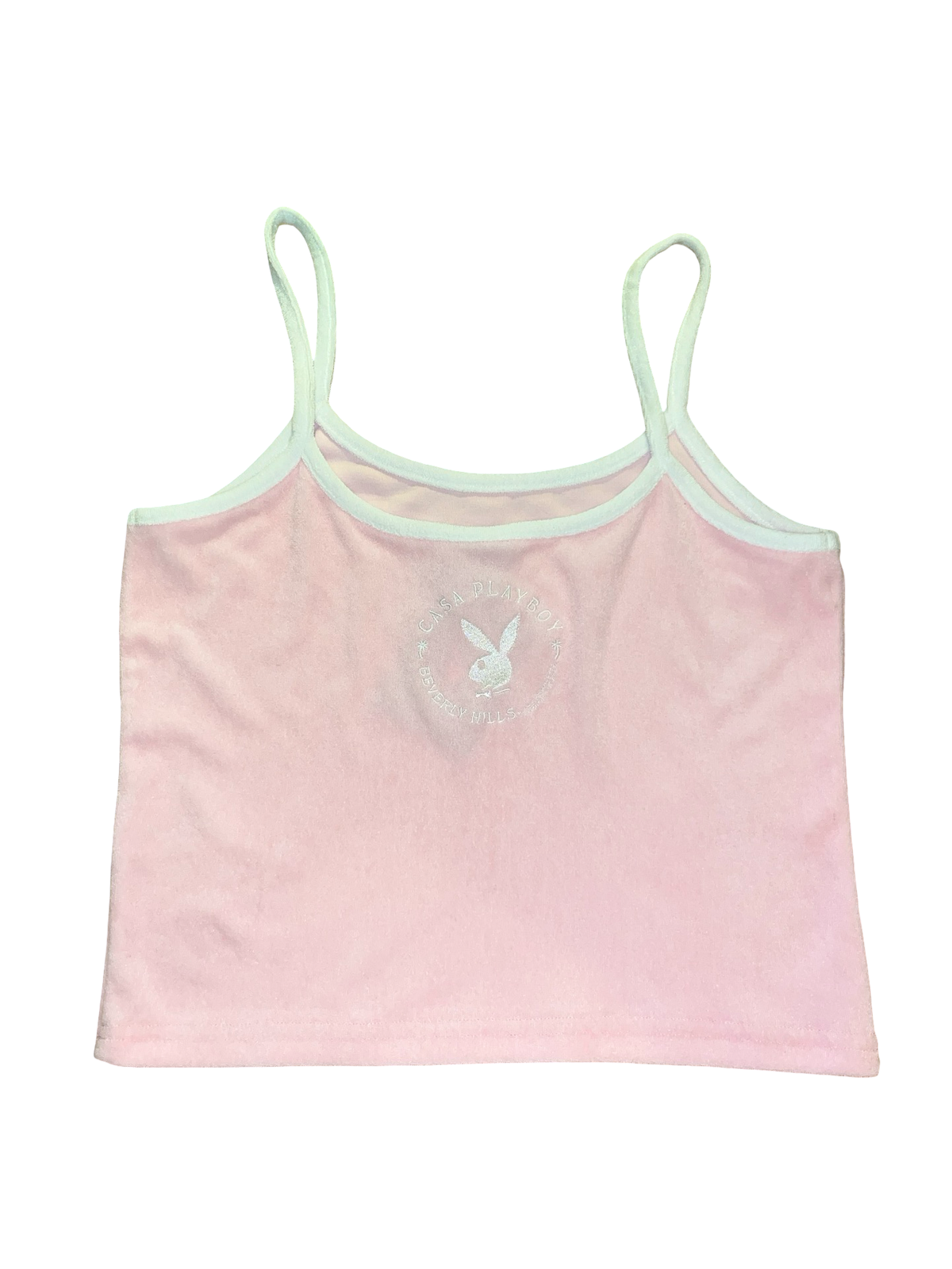Playboy Pink Velour Cami Top Y2K | UK XS