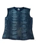 Miss Sixty Vintage Y2K Black Snakeskin Print Sleeveless Top | Size M