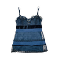 Oasis blue silk blend velvet lace cami uk 12