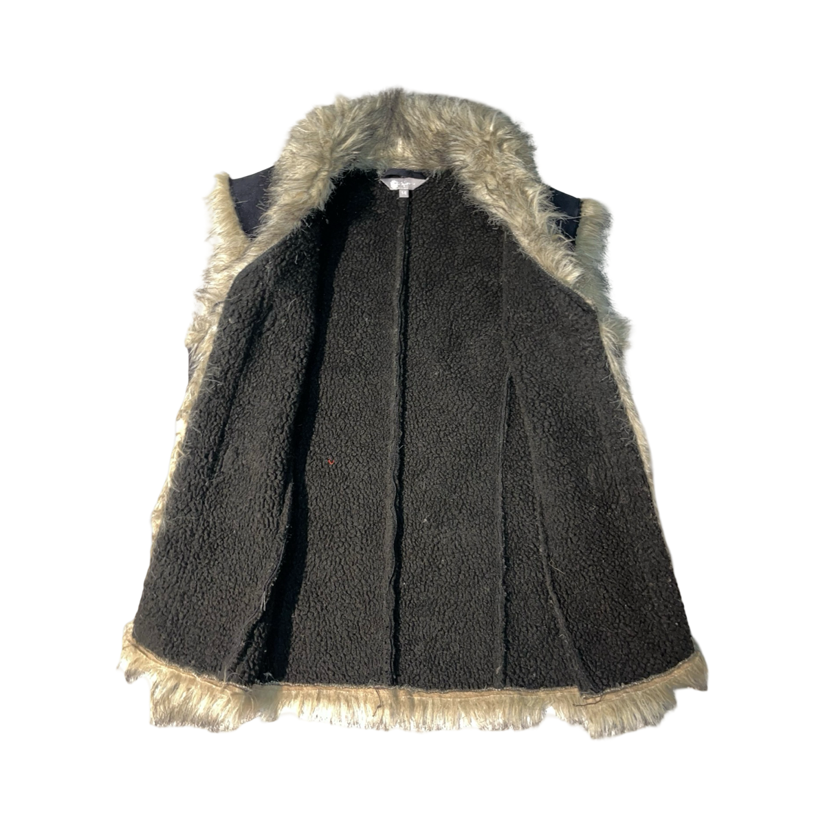 Mia Moda suede and faux fur Y2K waist coat uk14