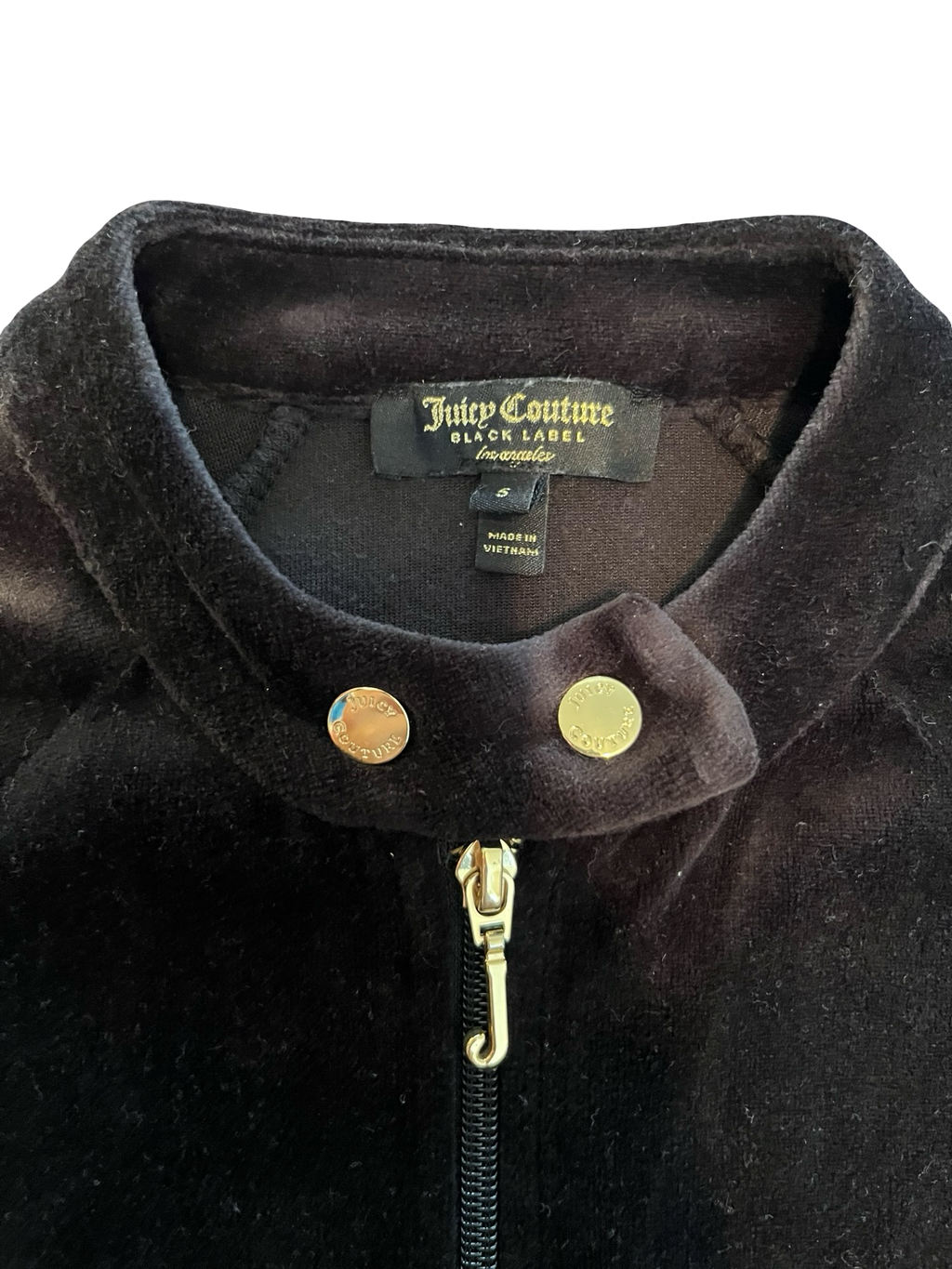 Juicy Couture Black Label Black Velour Bomber Jacket | Size S