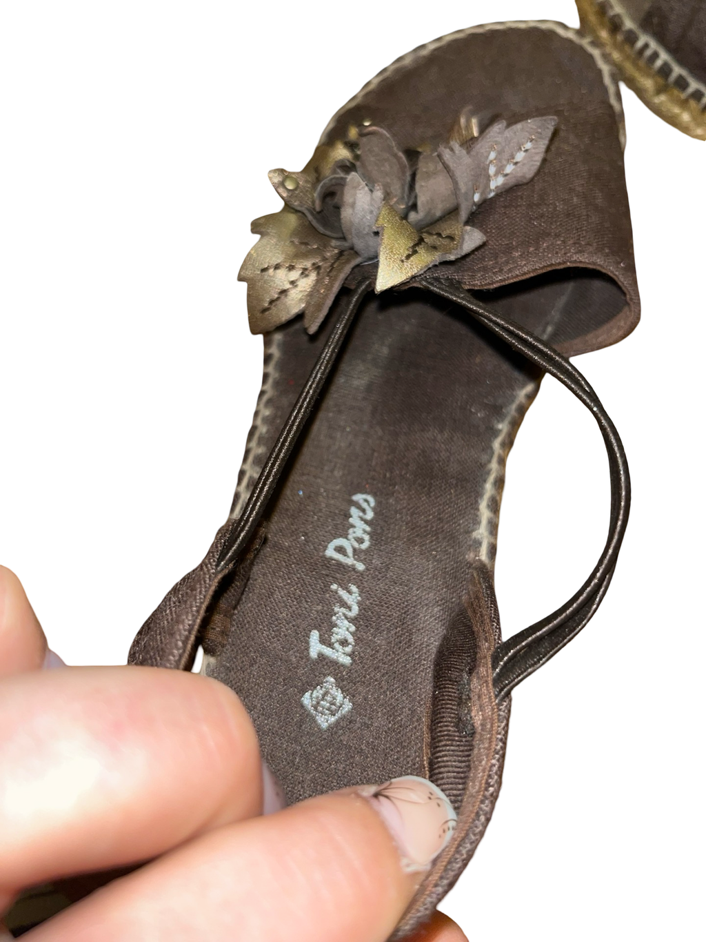 Toni Pons Brown Floral Wedge Sandals Y2K Uk5