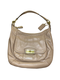 Coach Beige Leather Hobo Shoulder Bag Gold Hardware |Y2K