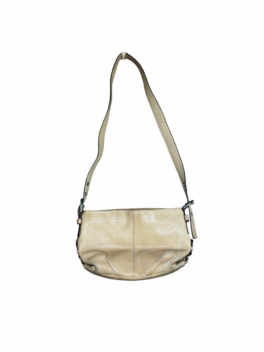 Coach Vintage Beige Leather Shoulder Bag Y2K