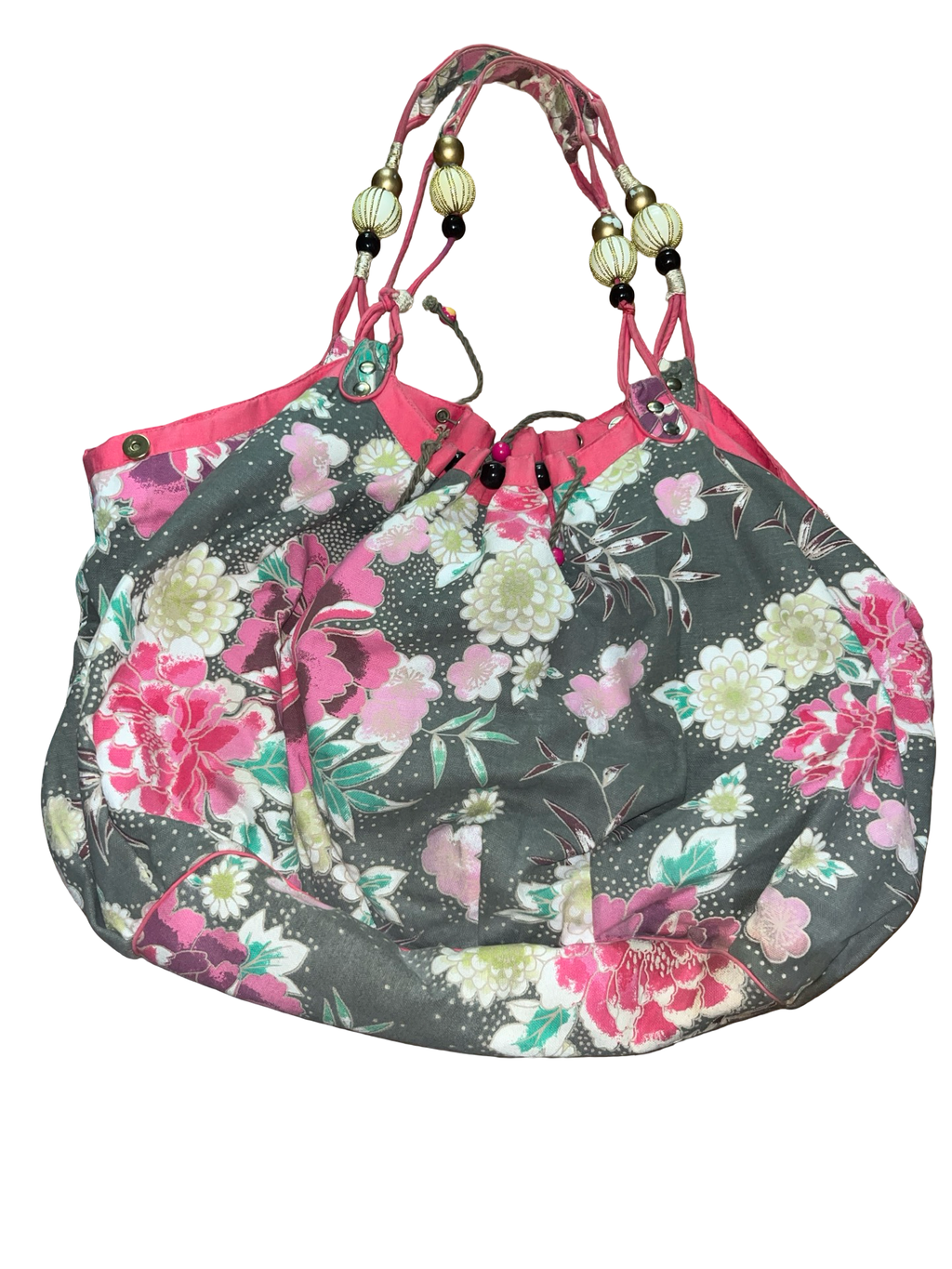 Y2K Pink Floral Sequin Slouch Shoulder Bag