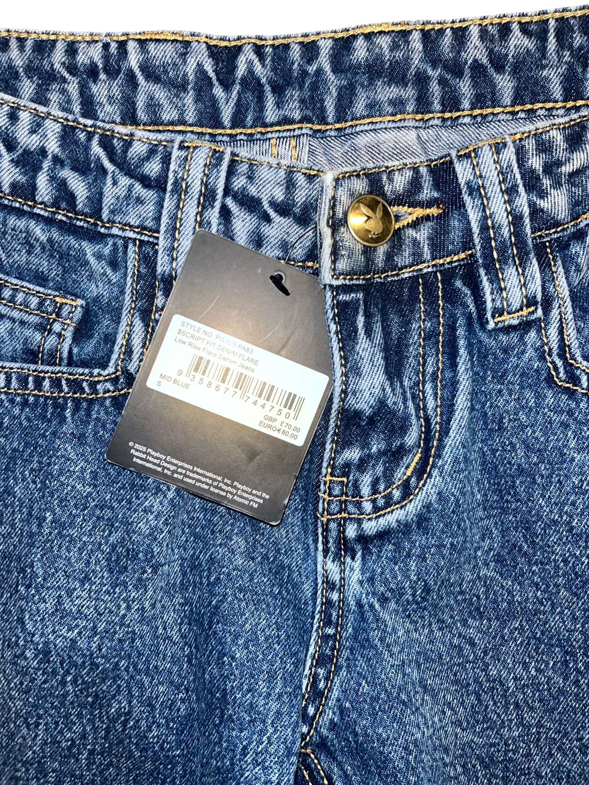 Playboy low-rise flare denim jeans Y2K | Uk8
