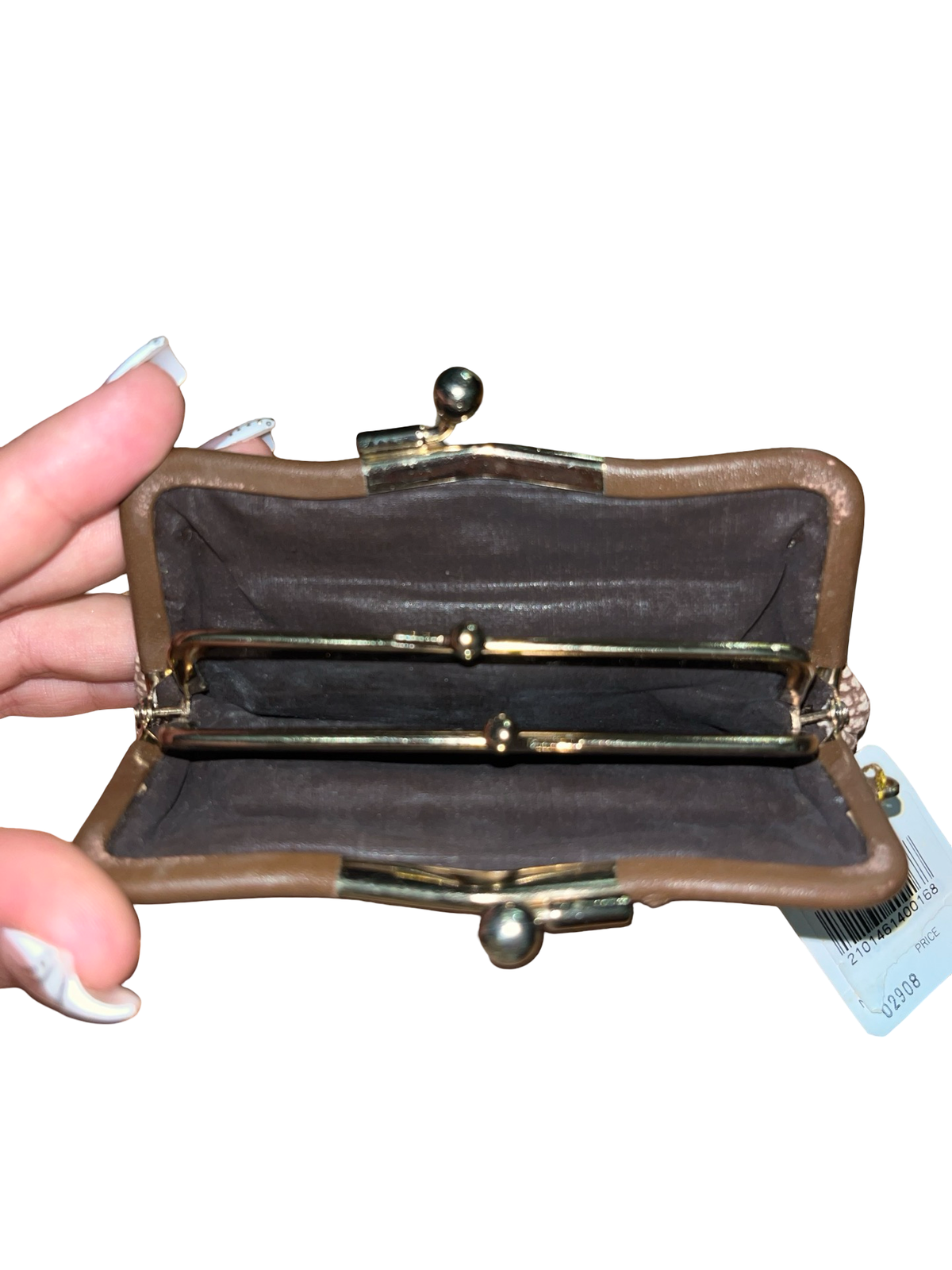 EZO Collection Brown Leather & Pony Hair Coin Purse