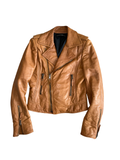 Vintage Balenciaga Leather Tan Brown Biker Jacket M