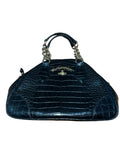 Vivienne Westwood Anglomania Black Croc Embossed Handbag
