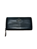 Vivienne Westwood Black Leather Zip Around Long Wallet Purse