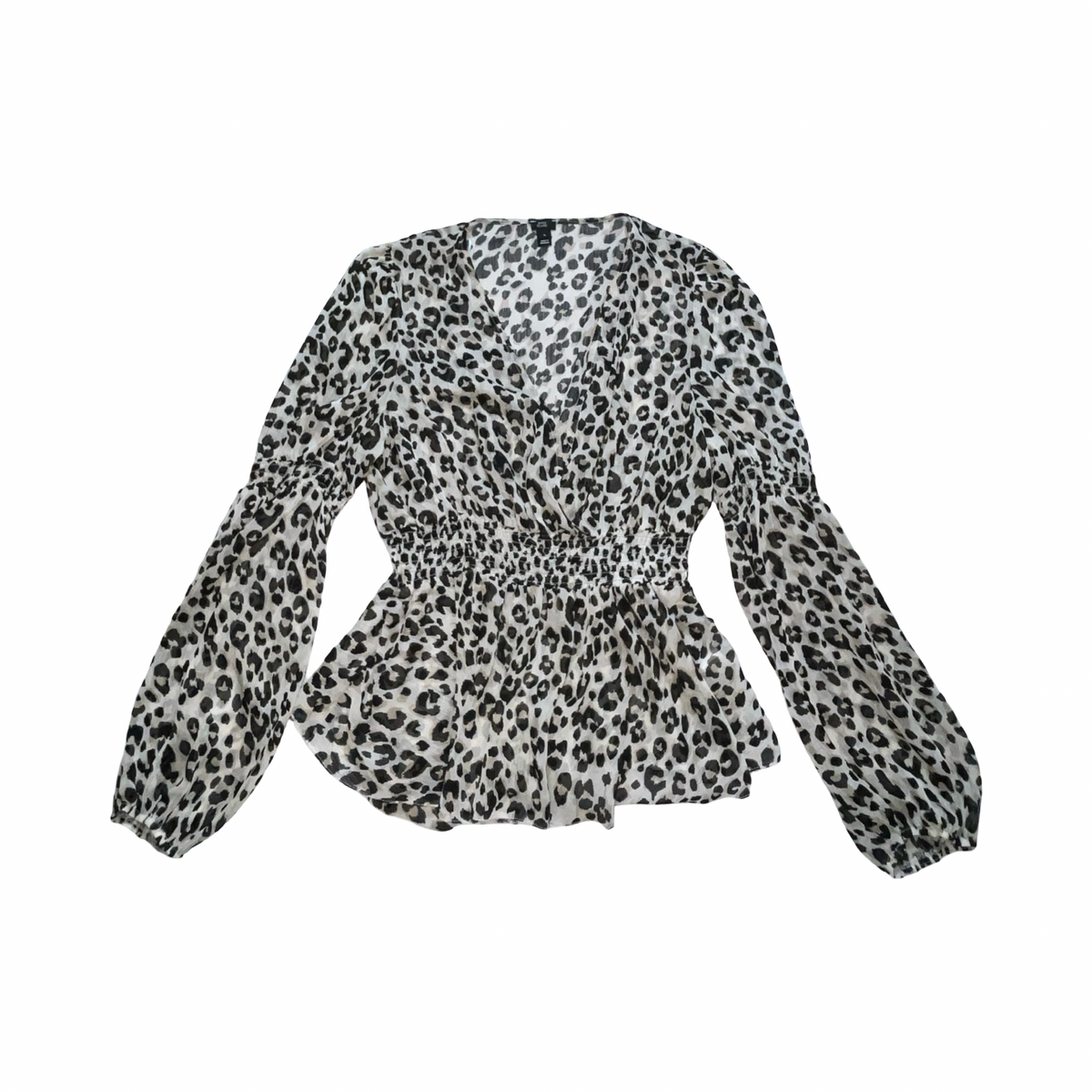 River island leopard print mesh blouse uk16