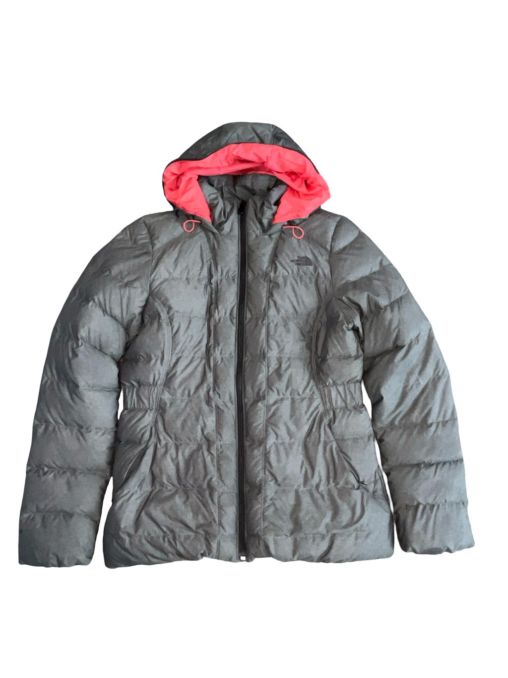 The North Face Women’s Grey Puffer Jacket Pink Hood Size M