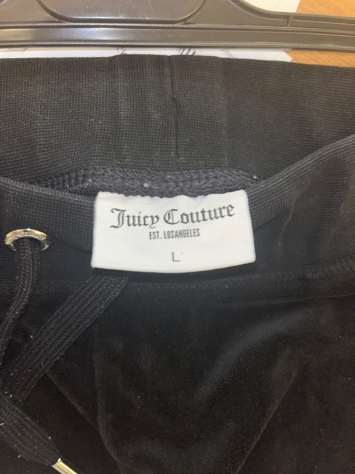 Juicy Couture Black Velour Diamanté Logo Joggers | Large